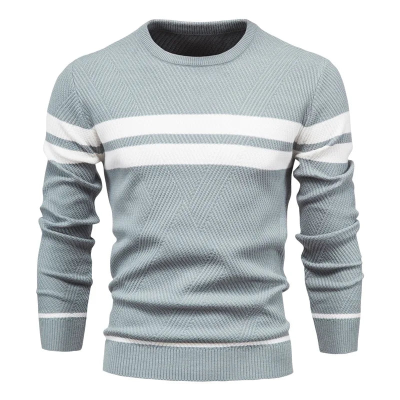 Men's Patchwork Knit Pullover Sweater