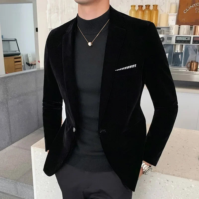 Men's Velvet Formal Blazer