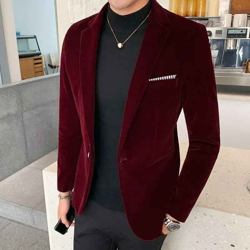 Men's Velvet Formal Blazer