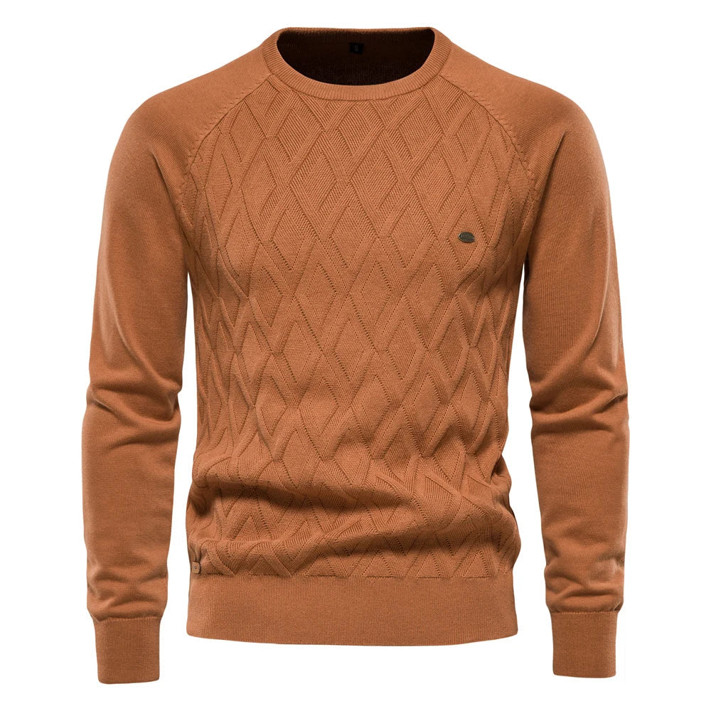 Men's Argyle Crew Neck Knit Sweater