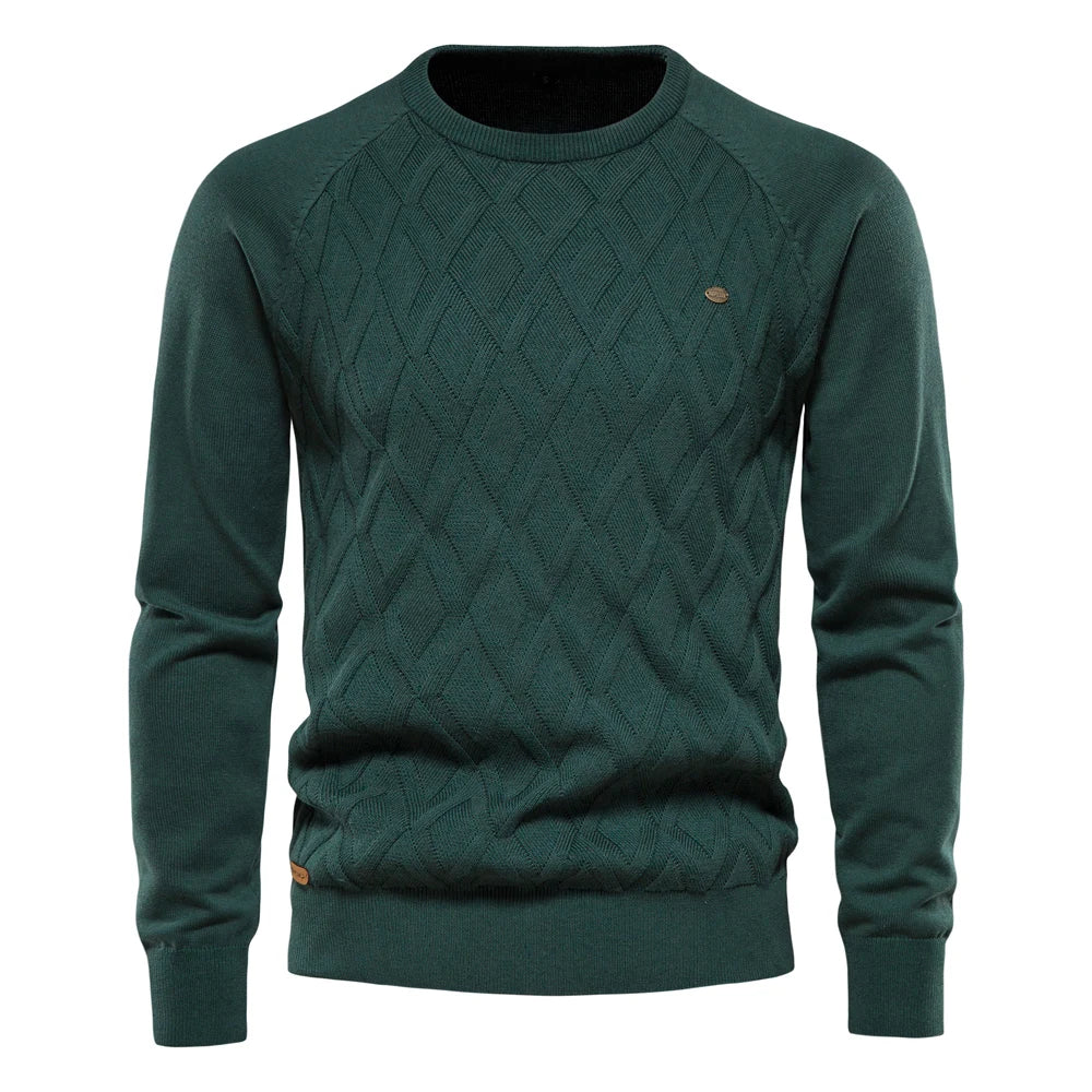 Men's Argyle Crew Neck Knit Sweater
