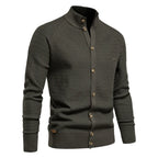 Men's High-Collar Knit Cardigan