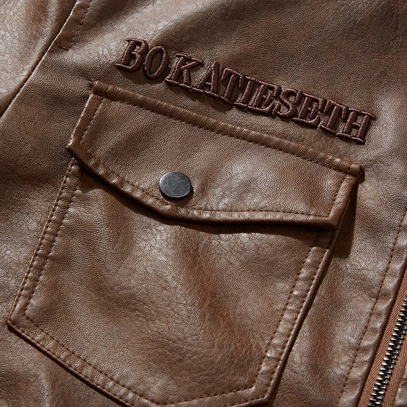 Herren-Motorradjacke mit Thermofutter