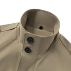 Men's Slim-Fit Windbreaker Trench Coat