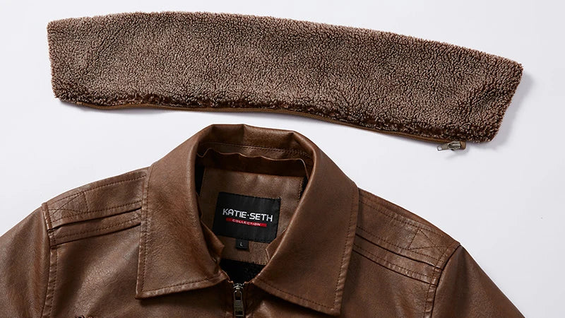 Herren-Motorradjacke mit Thermofutter