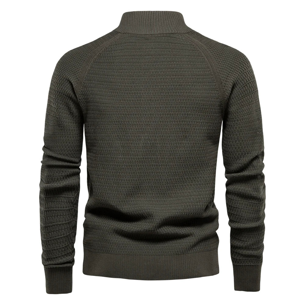 Men's High-Collar Knit Cardigan