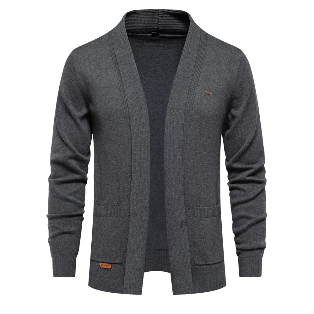 Men's Cotton Turtleneck Cardigan Sweater