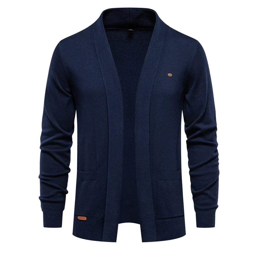 Men's Cotton Turtleneck Cardigan Sweater