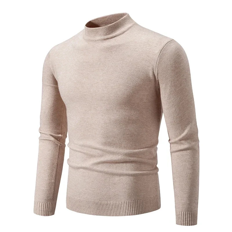 Gestrickter Herren-Pullover mit kurzem Stehkragen