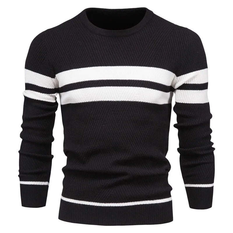 Men's Patchwork Knit Pullover Sweater