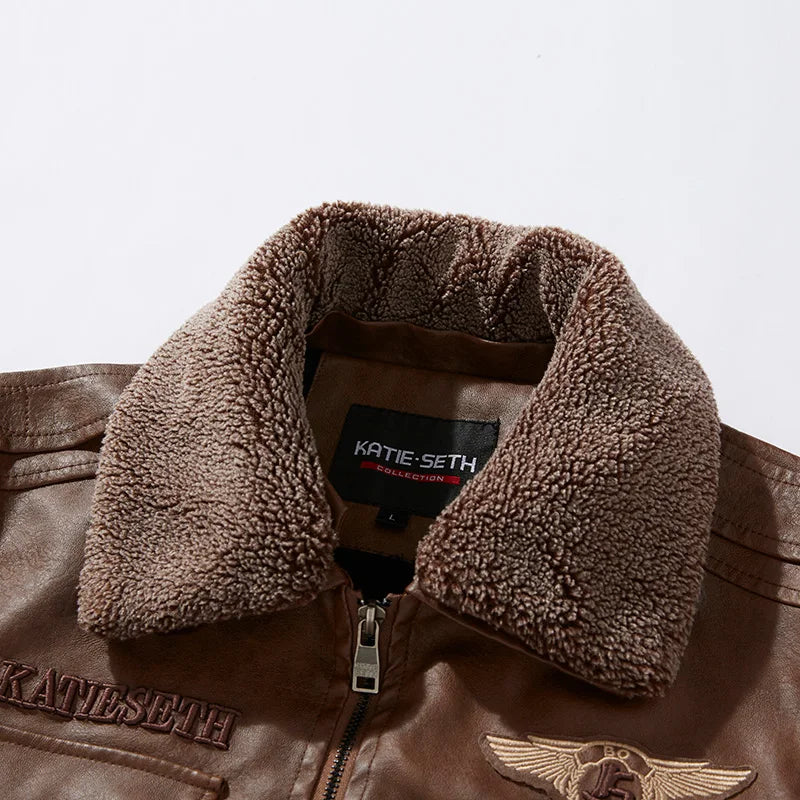 Herren-Motorradjacke mit Thermofutter