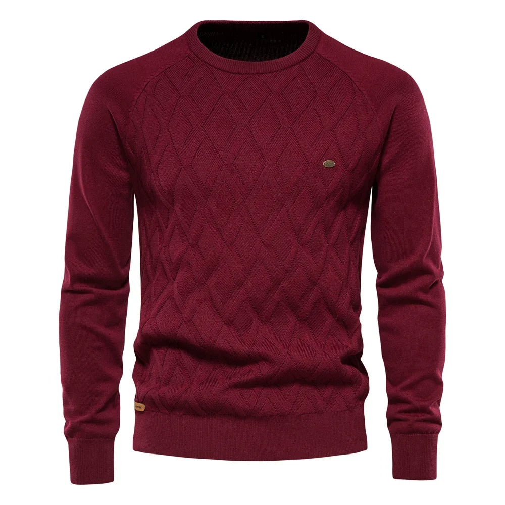Men's Argyle Crew Neck Knit Sweater