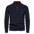 Men's Full-Zip High-Neck Cotton Cardigan