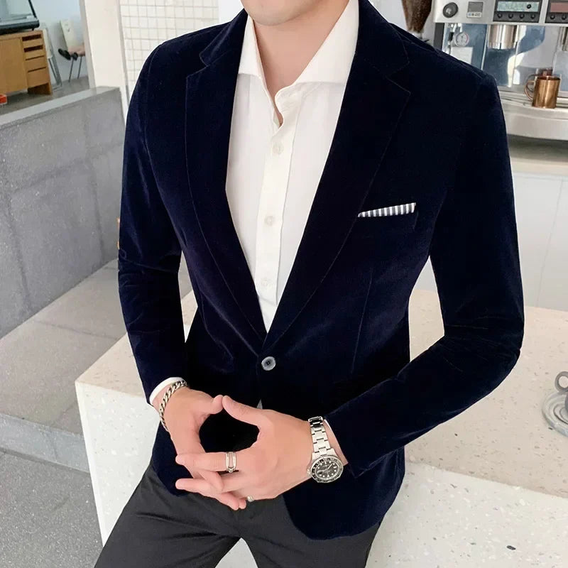 Men's Velvet Formal Blazer