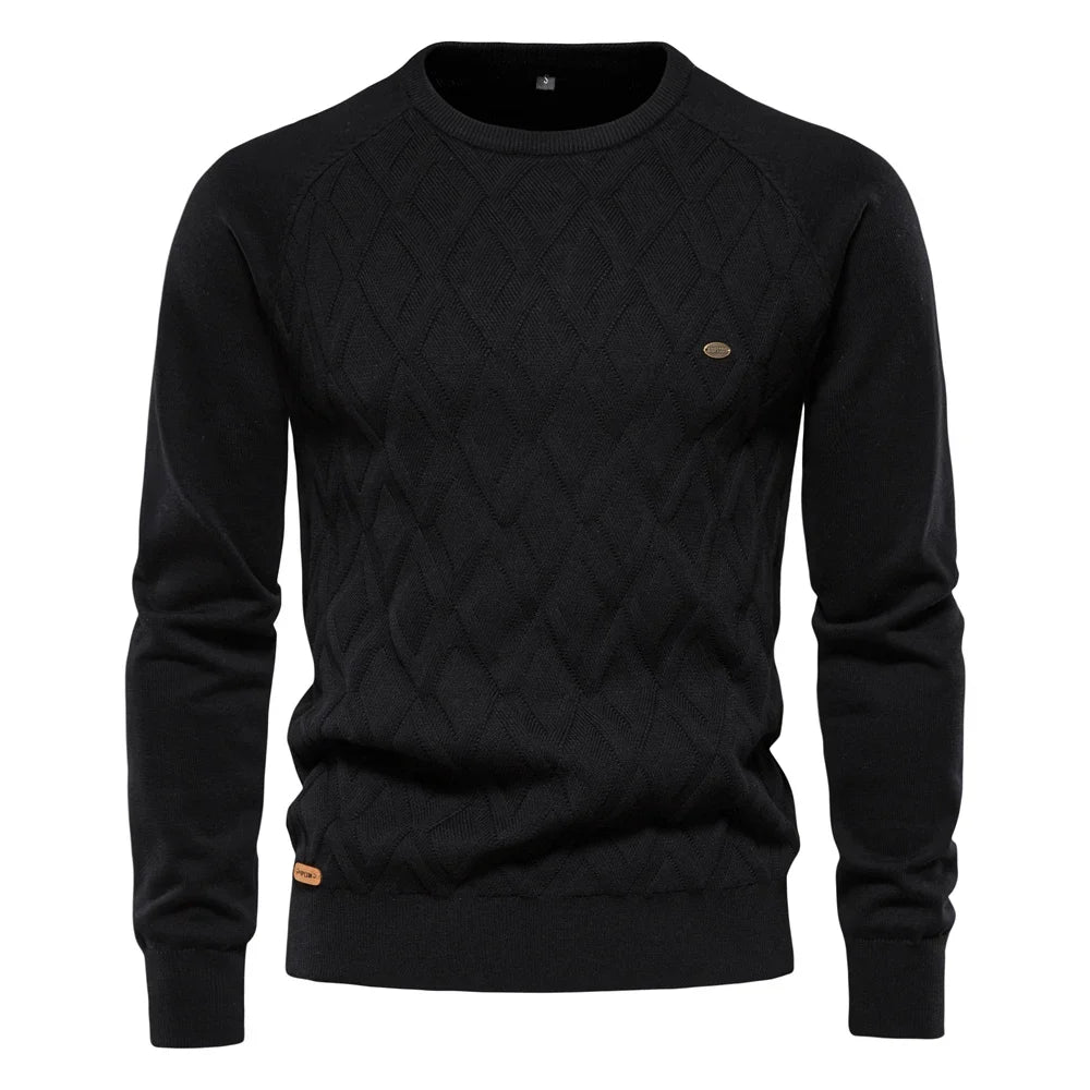 Men's Argyle Crew Neck Knit Sweater