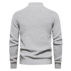 Men's Full-Zip High-Neck Cotton Cardigan