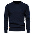 Gestrickter Herren-Pullover mit Argyle-Muster und Rundhalsausschnitt