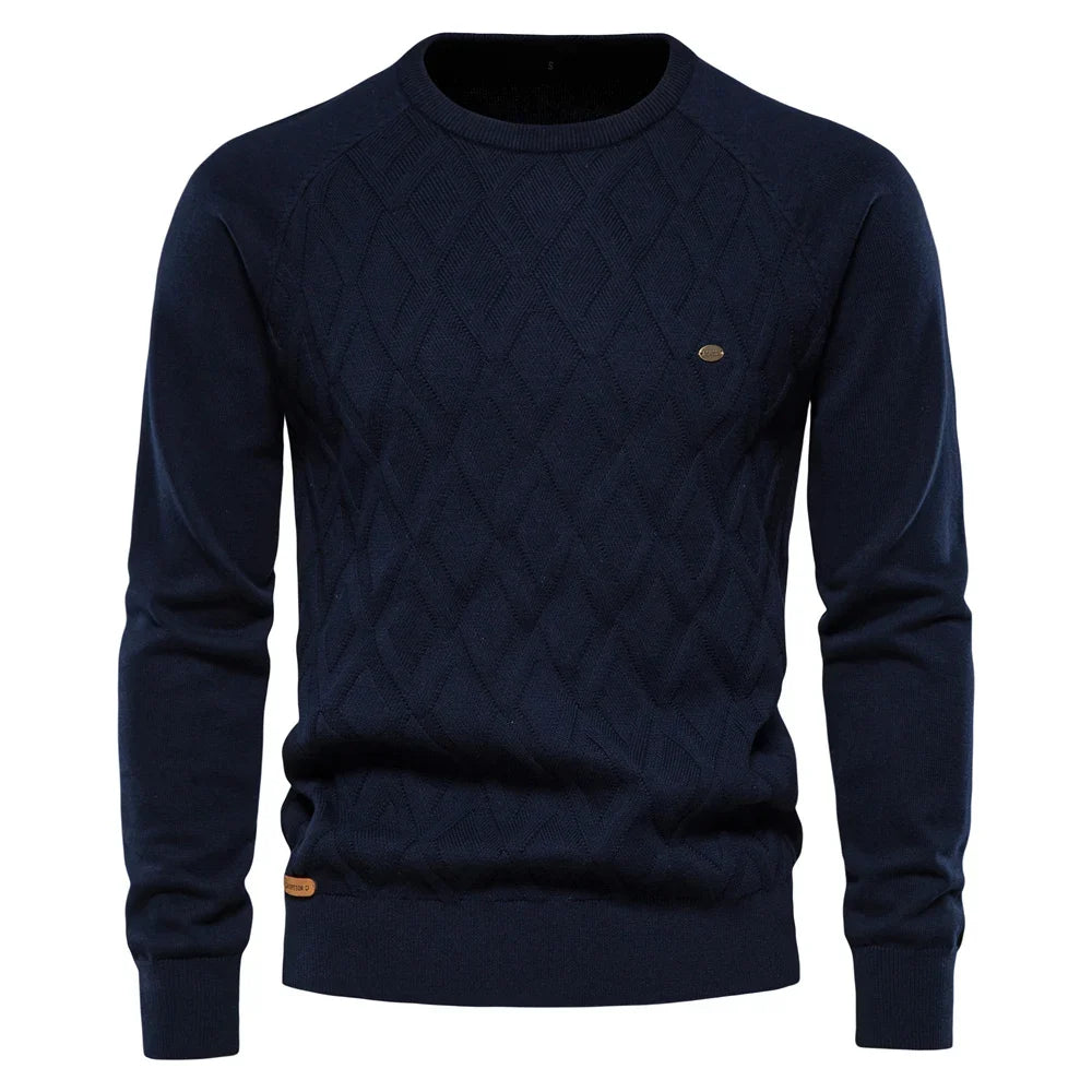Men's Argyle Crew Neck Knit Sweater