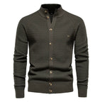 Men's High-Collar Knit Cardigan