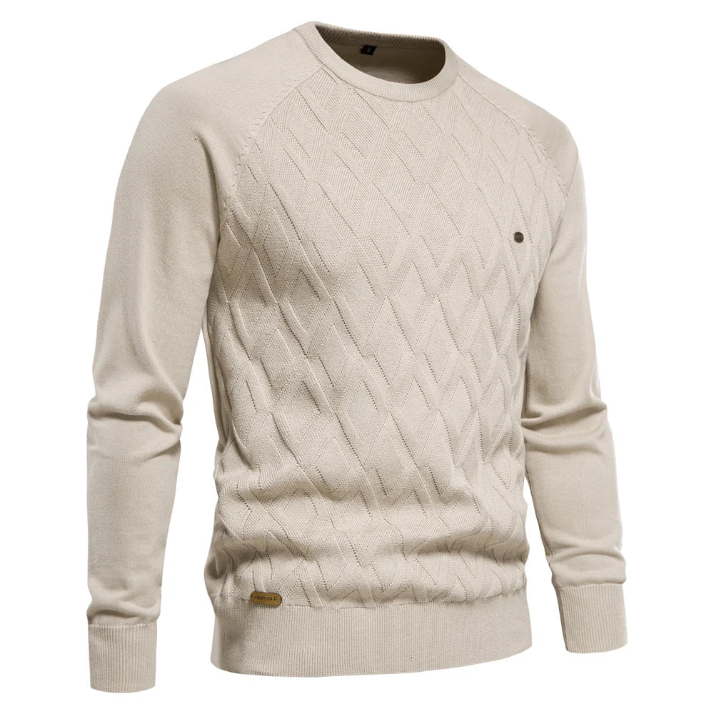 Men's Argyle Crew Neck Knit Sweater