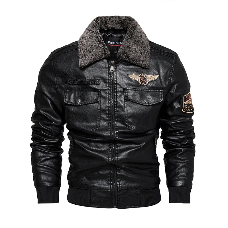 Herren-Motorradjacke mit Thermofutter