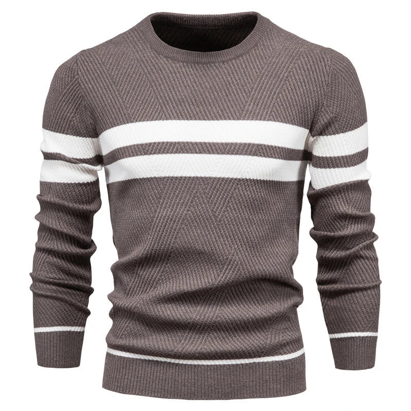 Men's Patchwork Knit Pullover Sweater