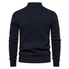 Men's Quarter-Zip High-Collar Knit Sweater