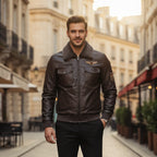 Herren-Motorradjacke mit Thermofutter