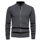 Men's High-Collar Knit Cardigan