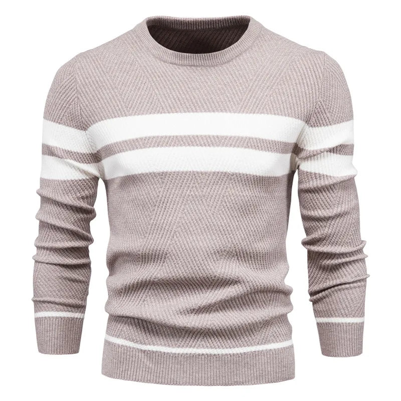Men's Patchwork Knit Pullover Sweater