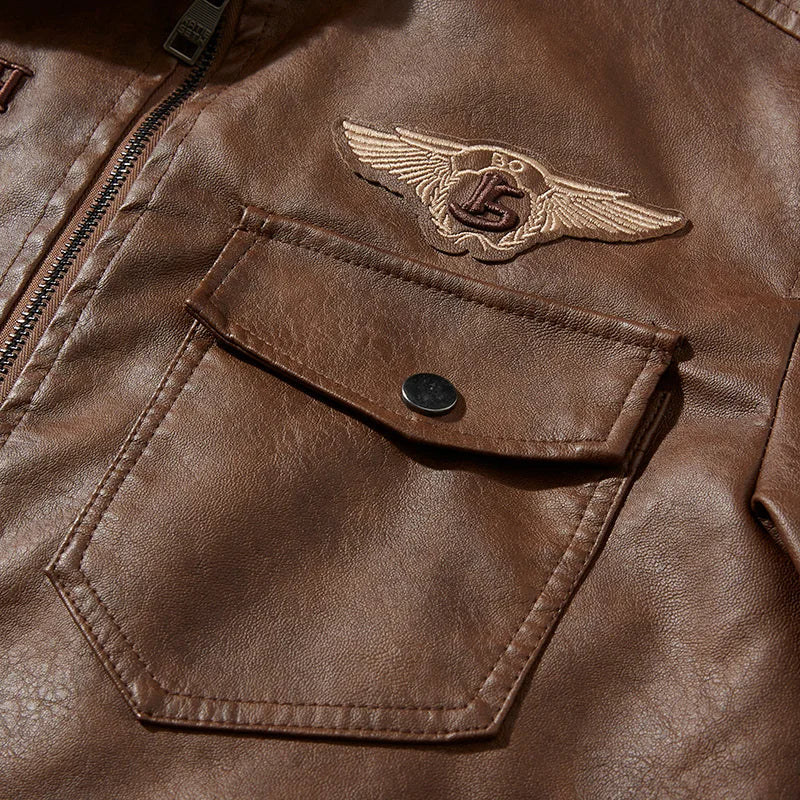 Herren-Motorradjacke mit Thermofutter