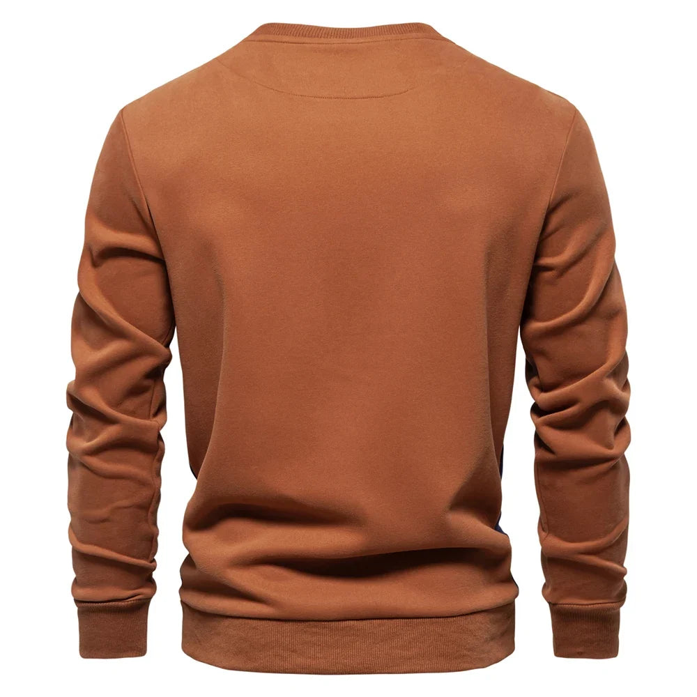 Men's Patchwork Crew Neck Sweatshirt