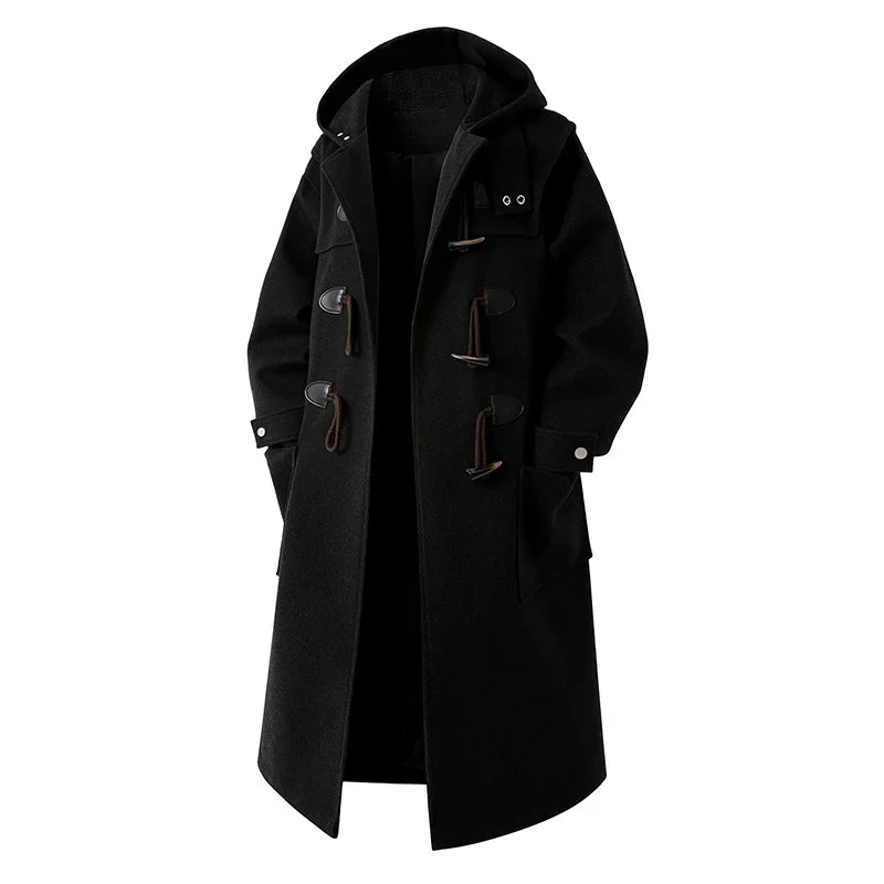 Herenwindbreaker-trenchcoat met capuchon