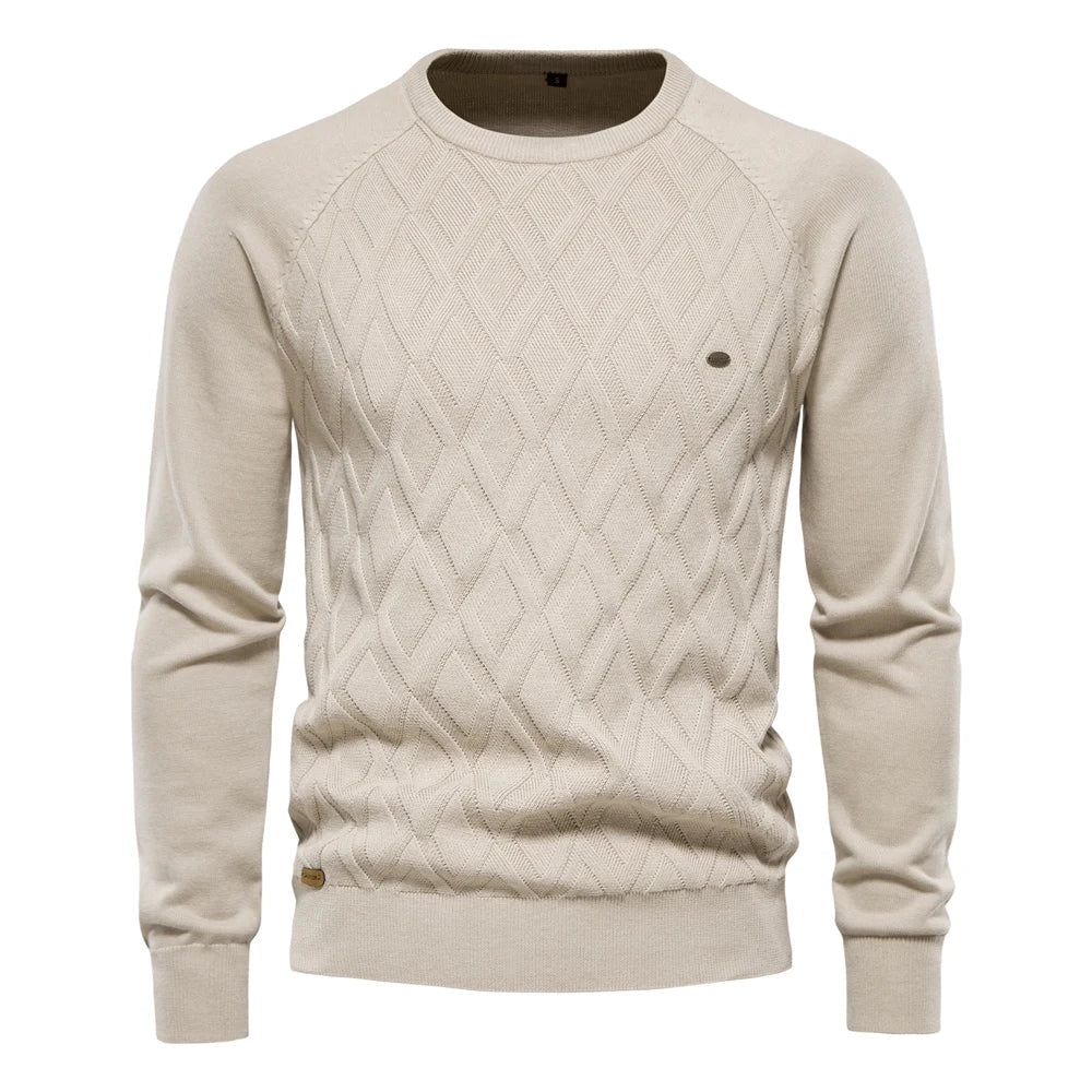 Men's Argyle Crew Neck Knit Sweater