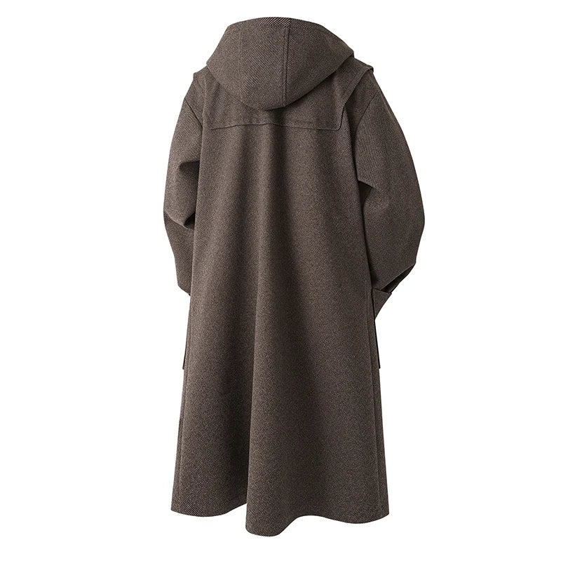 Herren-Trenchcoat mit Kapuze als Windbreaker