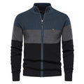 Men's Patchwork Zip Sweater
