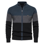 Men's Patchwork Zip Sweater