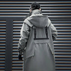 Lange taktische Techwear-Trenchjacke für Herren – Wintermantel