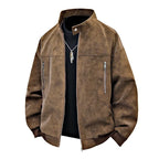 Men's Tie-Dye PU Leather Jacket