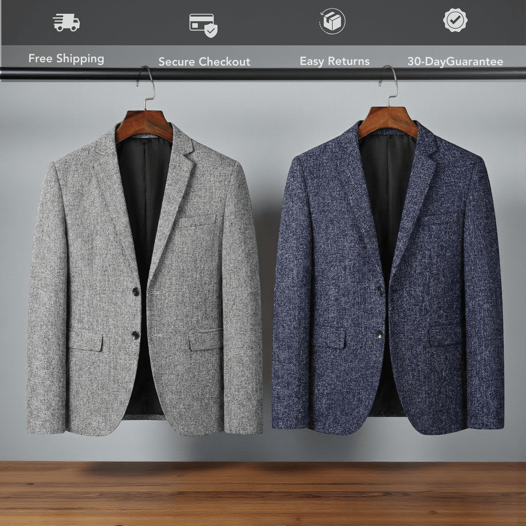 Casual slim-fit herenblazer met V-hals