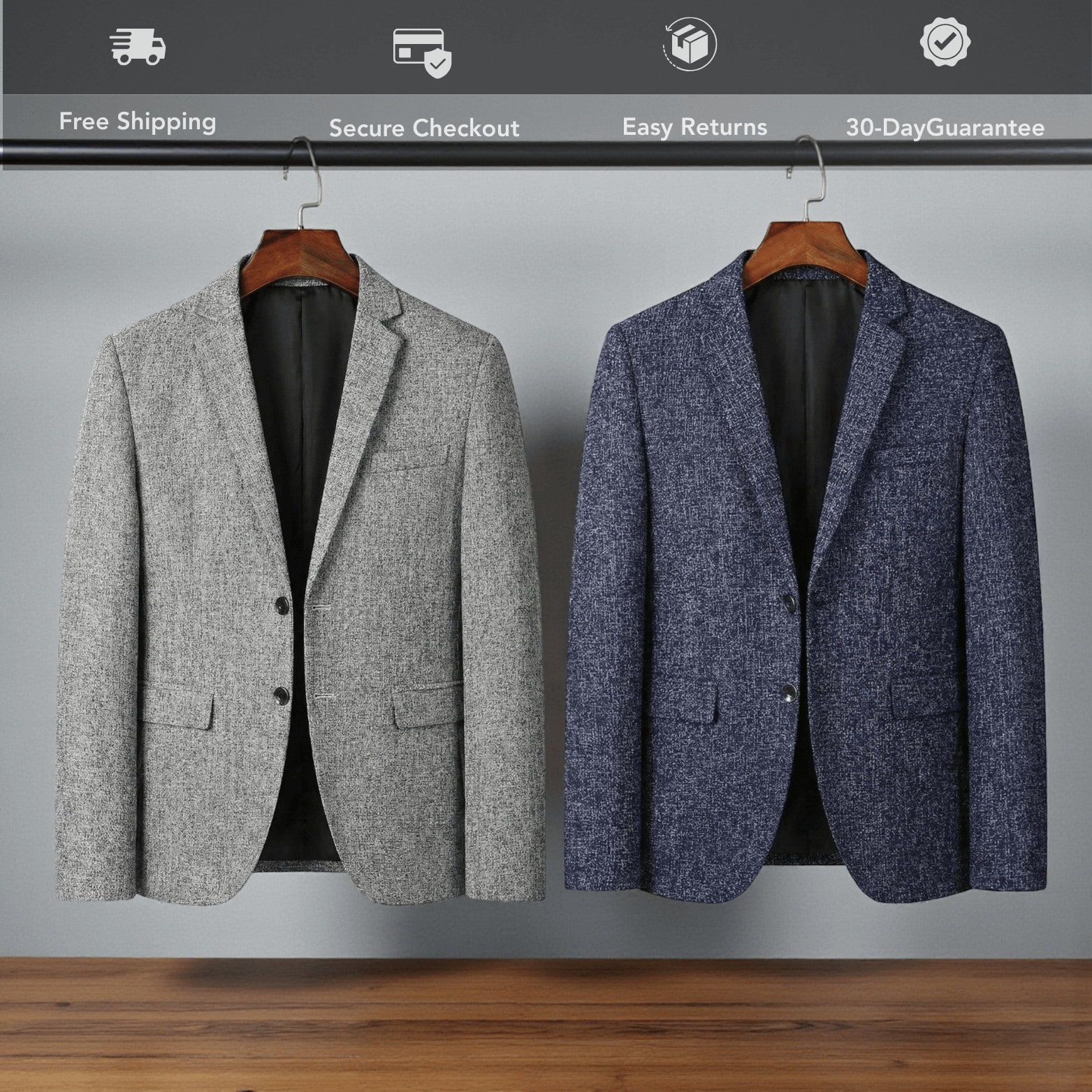 Men's Slim Fit V-Neck Casual Blazer