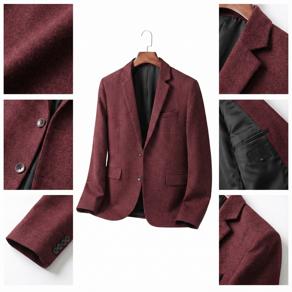 Casual slim-fit herenblazer met V-hals
