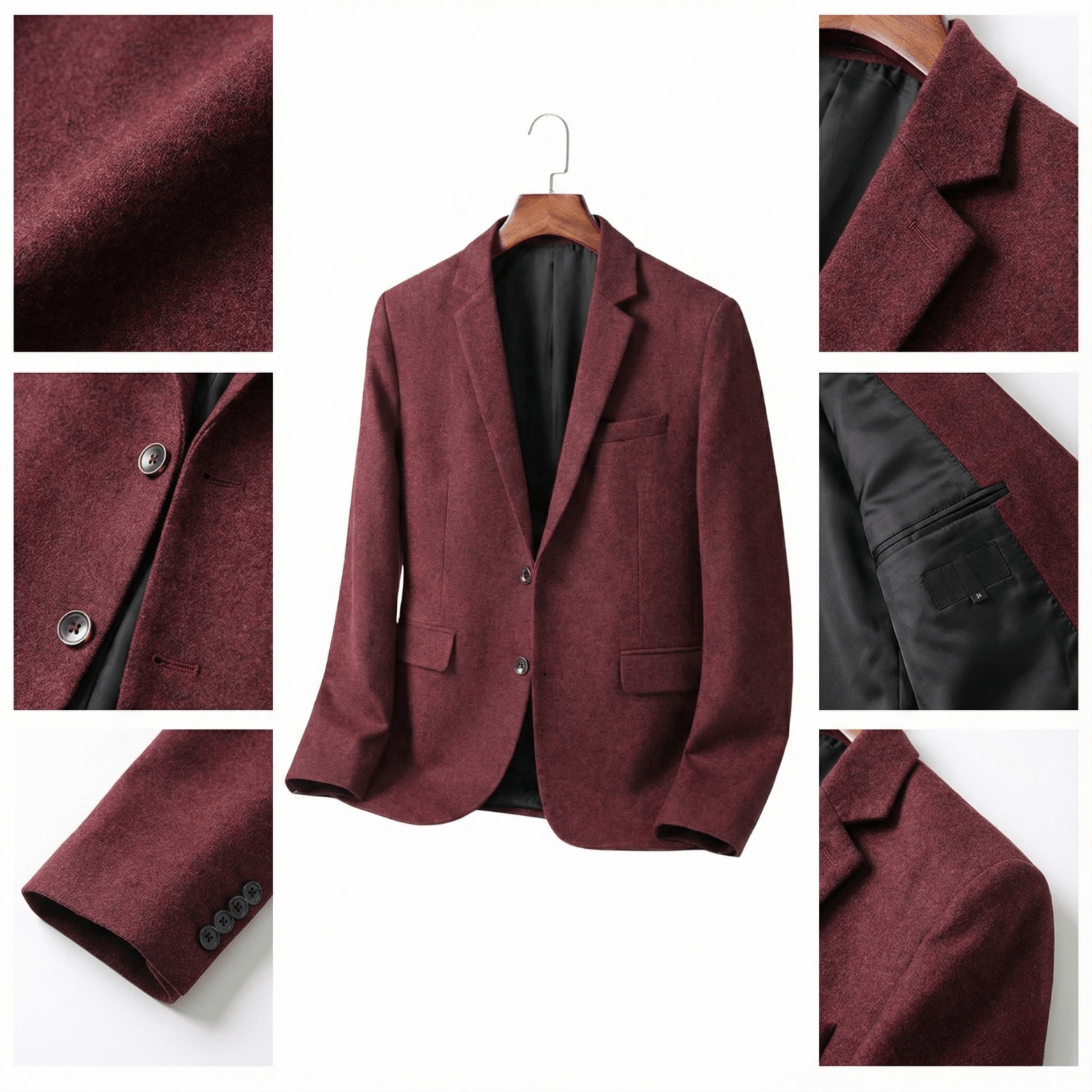 Casual slim-fit herenblazer met V-hals