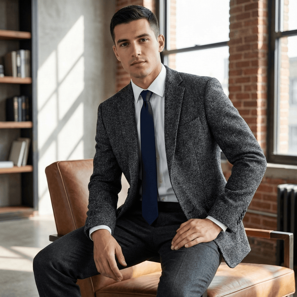 Casual slim-fit herenblazer met V-hals