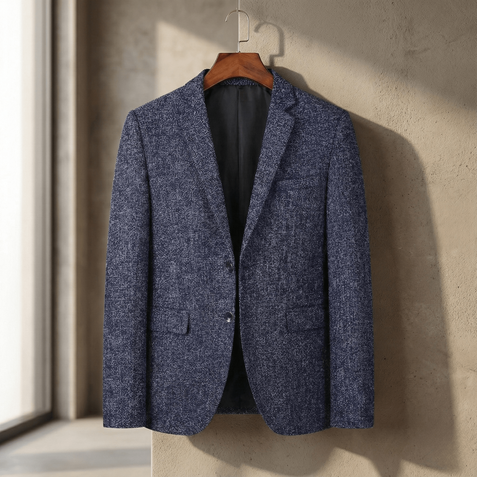 Casual slim-fit herenblazer met V-hals