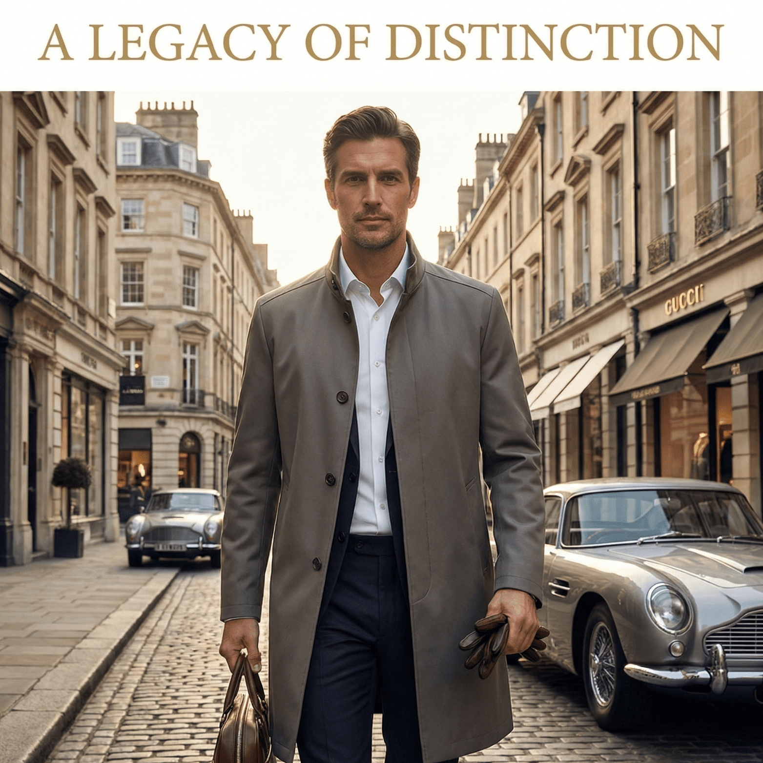 Herren-Trenchcoat mit Stehkragen