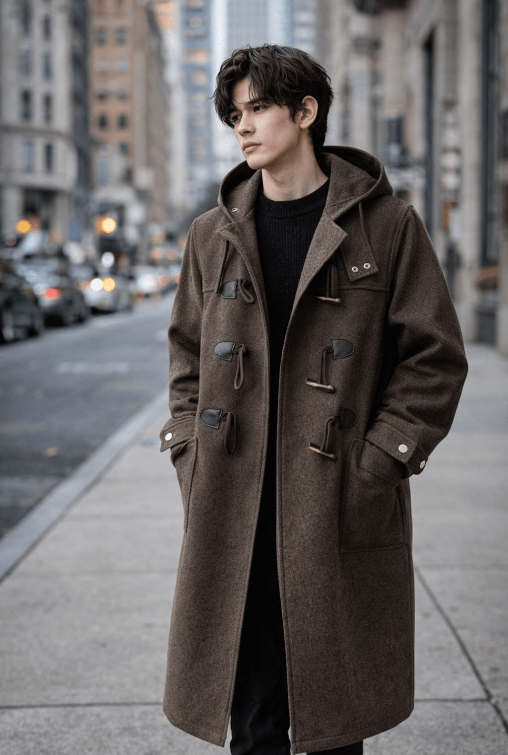 Herenwindbreaker-trenchcoat met capuchon