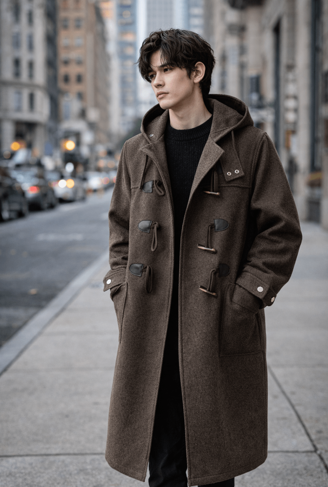 Herenwindbreaker-trenchcoat met capuchon