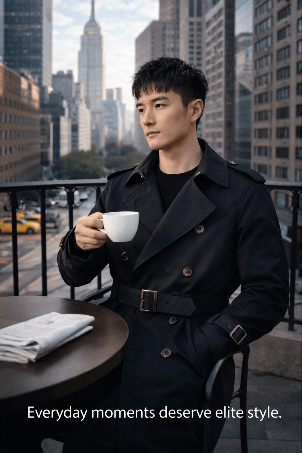 Men's Double-Breasted Trench Coat