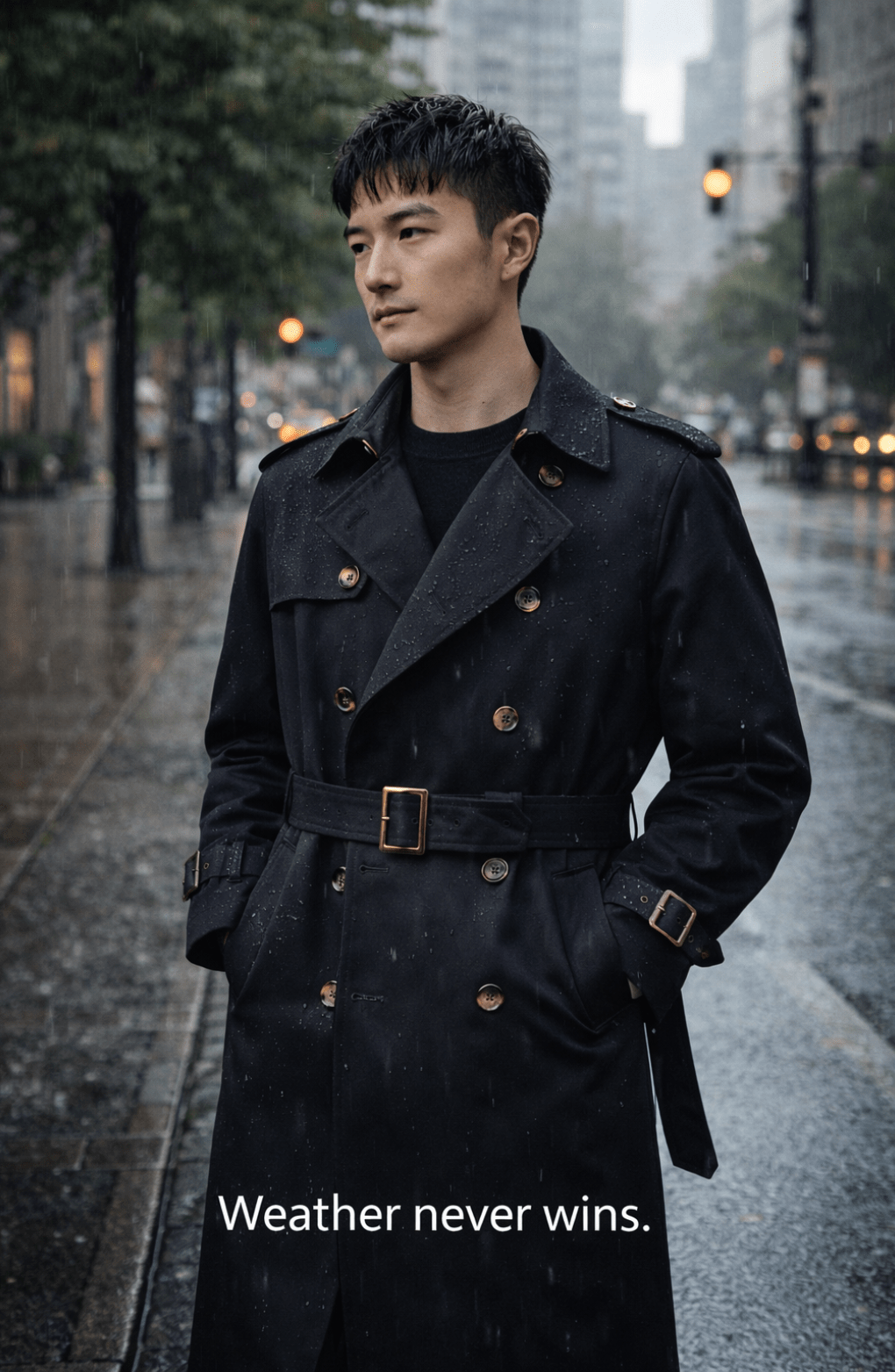 Herren-Trenchcoat mit zweireihiger Knopfleiste